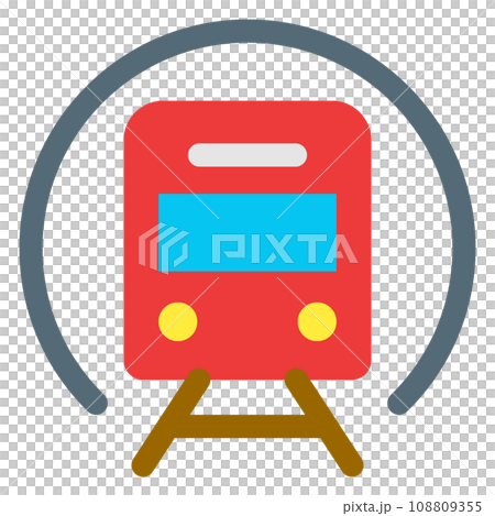 乗り物、地下鉄を表すカラースタイルのアイコン 108809355