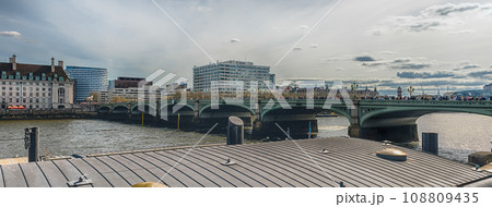 Westminster Bridge, iconic landmark in central London, England, UK 108809435