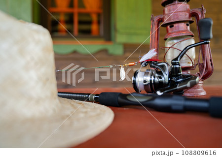 Close-up of spinning rod 108809616