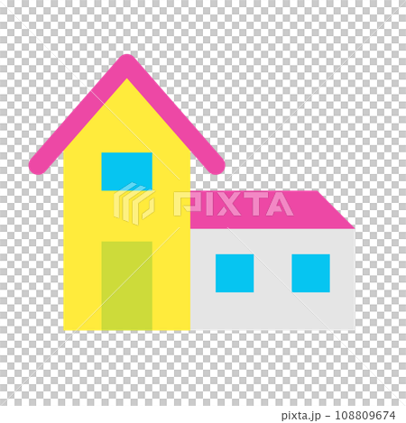 代表房屋、建築的顏色風格圖標 代表房屋、建築的顏色風格圖標 108809674