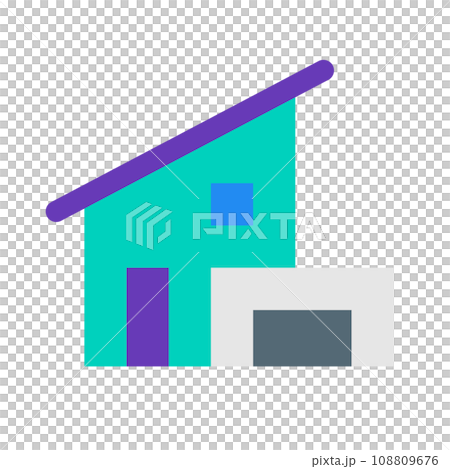 家、建物を表すカラースタイルのアイコン 108809676