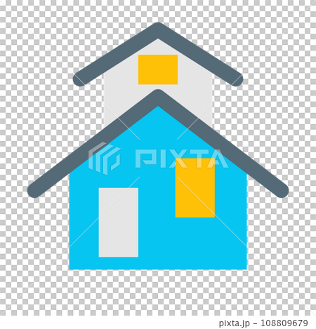 家、建物を表すカラースタイルのアイコン 108809679