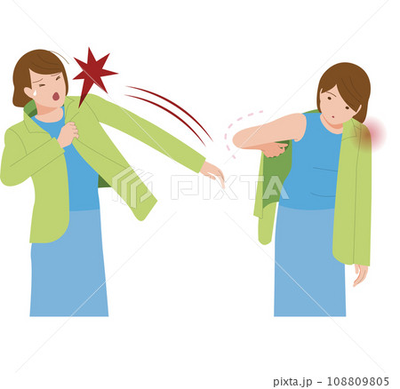 凍結肩,四十肩,五十肩,関節周囲炎で肩が痛んだ時の服を着る 凍結肩,四十肩,五十肩,関節周囲炎で肩が痛んだ時の服を着る 108809805