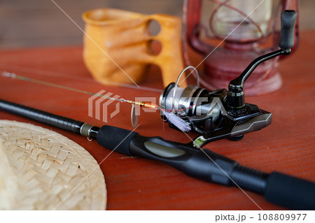 Close-up of spinning rod Close-up of spinning rod 108809977