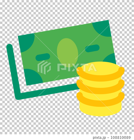 代表金融、票據和硬幣的顏色樣式圖標 108810089