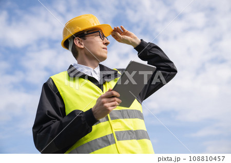 Engineer with digital tablet Engineer with digital tablet 108810457