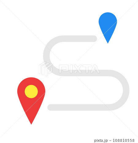 地図、ナビゲーションを表すカラースタイルのアイコン 108810558
