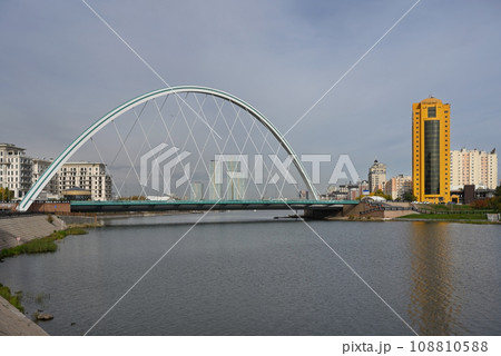 Karayetkel Bridge over the Ishim River in Astana, Kazakhstan Karayetkel Bridge over the Ishim River in Astana, Kazakhstan 108810588