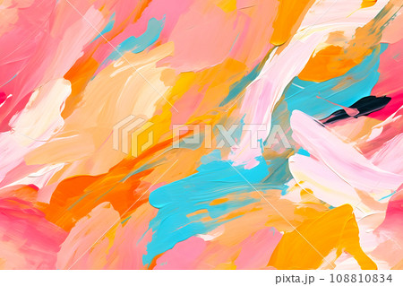 seamless texture and full-frame background of colorful paint strokes of flat surface, neural network generated 108810834