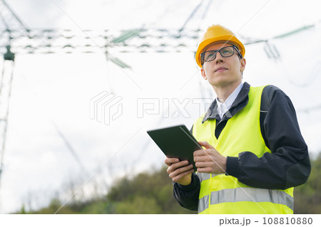Engineer with digital tablet 108810880