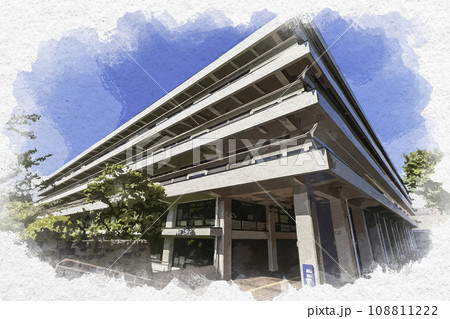 水彩画風　東京永田町　国立国会図書館　東京都千代田区 108811222