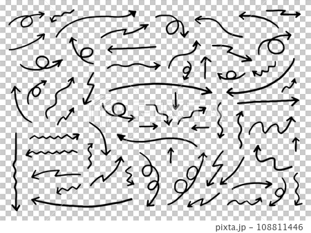 シンプルな手描きの矢印素材 シンプルな手描きの矢印素材 108811446