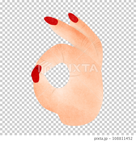 Sign language hand finger hand painted watercolor of woman Sign language hand finger hand painted watercolor of woman 108811452