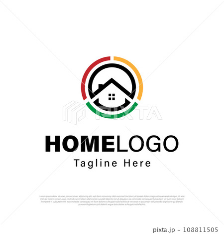 Creative paint house icon logo design vector template 108811505