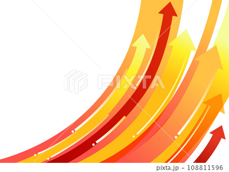 赤い右肩上がりの矢印の背景素材 赤い右肩上がりの矢印の背景素材 108811596