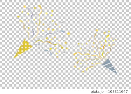 Gold and silver party crackers (watercolor style vector) 108811647