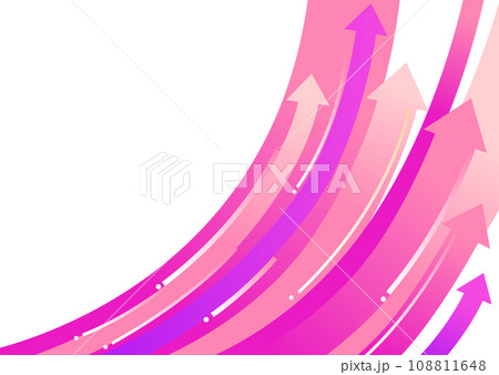 ピンクの右肩上がりの矢印の背景素材 ピンクの右肩上がりの矢印の背景素材 108811648