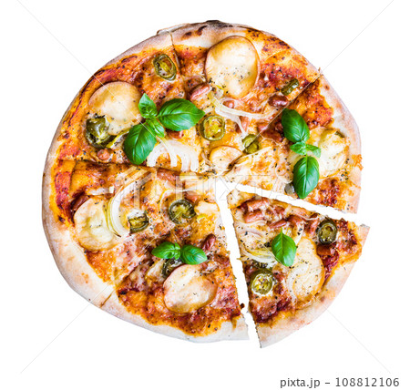 pizza on a table 108812106