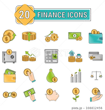 Set of Finance icons Vector 108812456