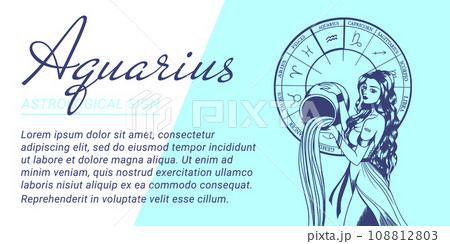 Vector banner or template with beautiful woman. Concepts of zodiac, astrological sign. 108812803