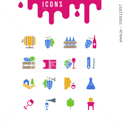 Set of Simple Icons of Wine Set of Simple Icons of Wine 108812857