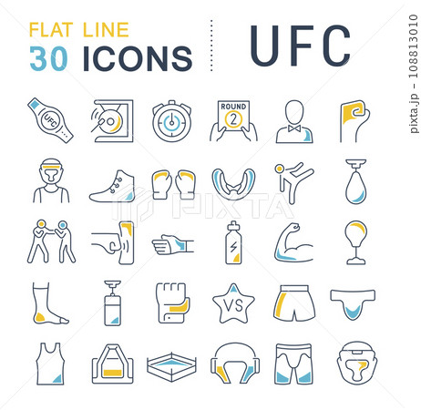 Set Vector Line Icons of UFC Set Vector Line Icons of UFC 108813010
