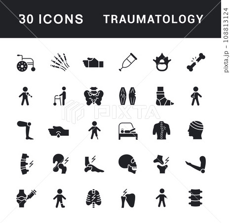 Set of Simple Icons of Traumatology 108813124