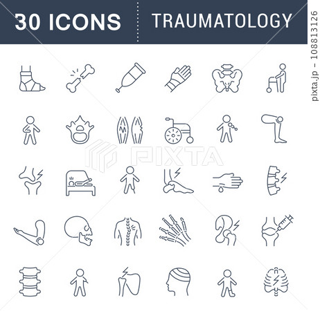 Set Vector Line Icons of Traumatology. 108813126