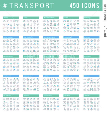 Set Vector Line Icons of Transport 108813136