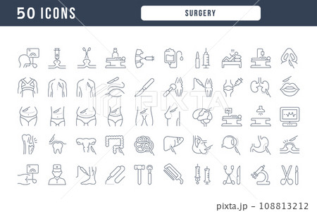 Set of linear icons of Surgery Set of linear icons of Surgery 108813212