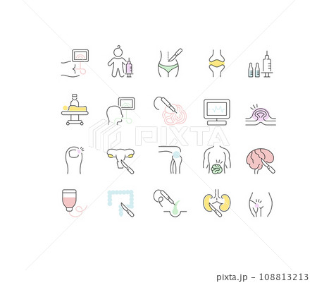 Set Vector Line Icons of Surgery. Set Vector Line Icons of Surgery. 108813213