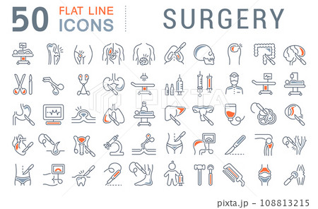 Set Vector Line Icons of Surgery. Set Vector Line Icons of Surgery. 108813215