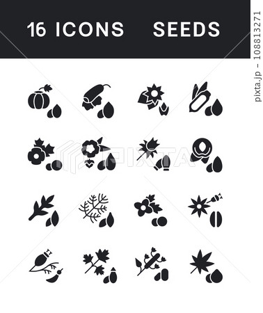 Set of Simple Icons of Seeds 108813271