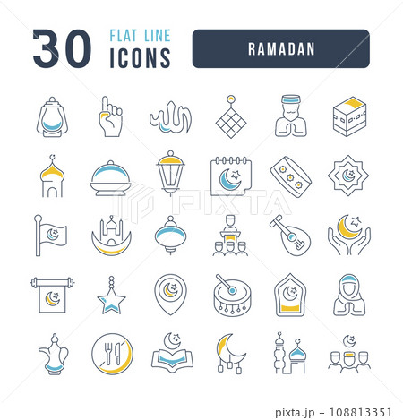Vector Line Icons of Ramadan 108813351