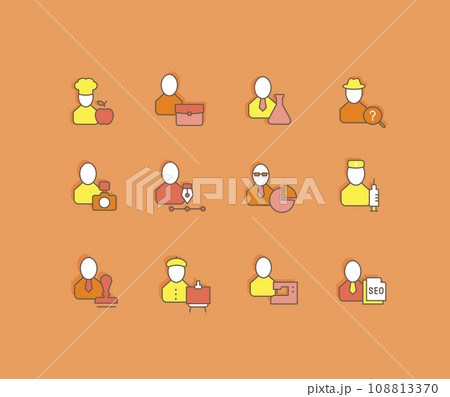 Set of Simple line Icons of Professions Set of Simple line Icons of Professions 108813370