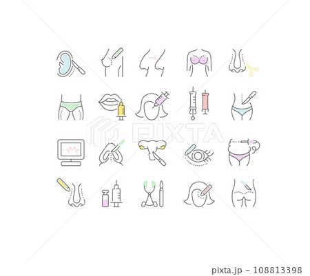 Set Vector Line Icons of Plastic Surgery. 108813398