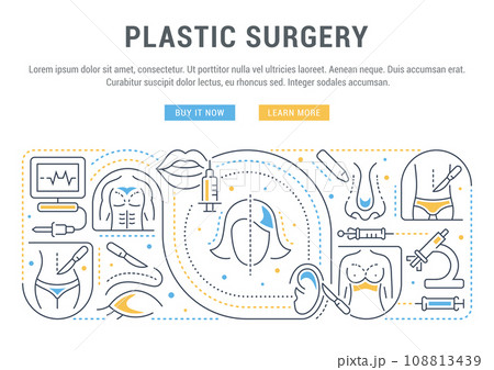 Linear Illustration of Plastic Surgery. Linear Illustration of Plastic Surgery. 108813439