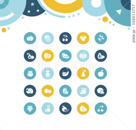 Set of Simple Icons of Fruits Set of Simple Icons of Fruits 108813757