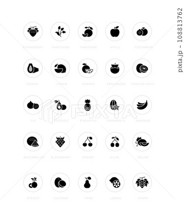 Set of Simple Icons of Fruits Set of Simple Icons of Fruits 108813762