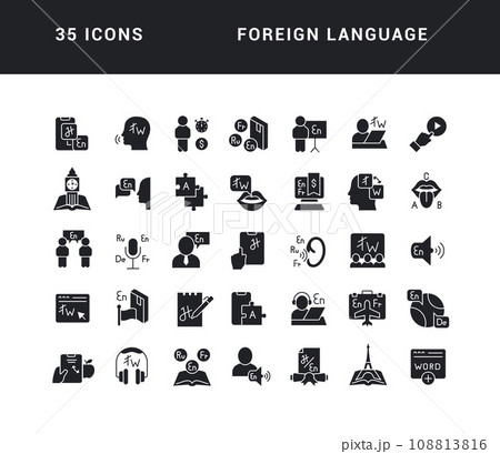 Set of simple icons of Foreign Languageのイラスト素材 [108813816] - PIXTA
