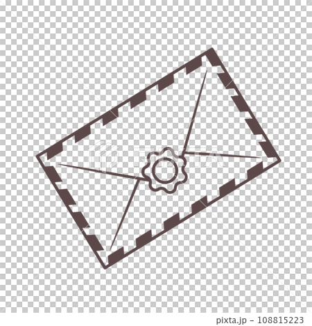 Isolated outline envelope with wax seal 108815223