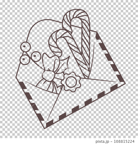 Outline envelope with xmas elements icon Outline envelope with xmas elements icon 108815224