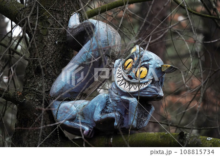 Kiev, Ukraine January 11, 2021: Fairy tale characters in the park made of wood Kiev, Ukraine January 11, 2021: Fairy tale characters in the park made of wood 108815734