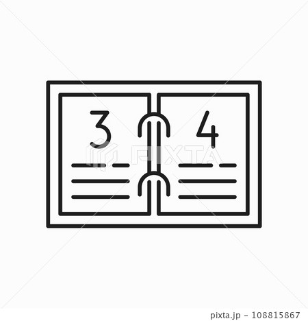 Spiral calendar with dates isolated outline icon. Vector pages with agenda appointments, annual schedule planning, planner reminder Spiral calendar with dates isolated outline icon. Vector pages with agenda appointments, annual schedule planning, planner reminder 108815867