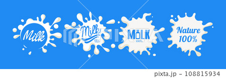 White Milk Splash on Blue Background with Text Vector Set White Milk Splash on Blue Background with Text Vector Set 108815934