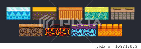 Ground Textures for Game Platform Colorful Vector Set 108815935