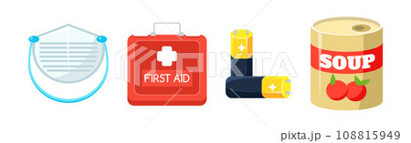 Camping Emergency Simple Object and Items Vector Set Camping Emergency Simple Object and Items Vector Set 108815949