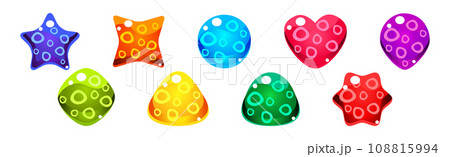 Colorful Glossy Jelly Sweets and Candy of Various Shape Vector Set Colorful Glossy Jelly Sweets and Candy of Various Shape Vector Set 108815994