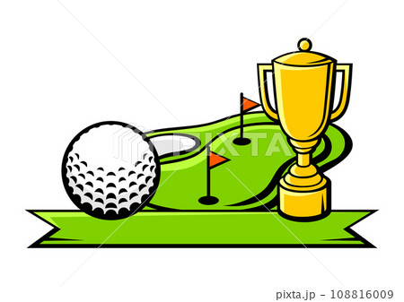 Illustration with golf items. Sport club image. Illustration with golf items. Sport club image. 108816009