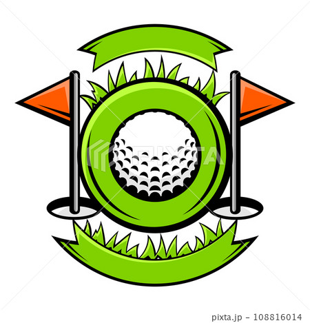 Emblem with golf symbols. Sport club label or emblem. Emblem with golf symbols. Sport club label or emblem. 108816014